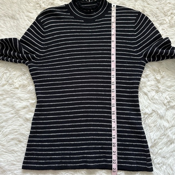Rebecca Taylor Sweater Mock Neck Ruffle Turtleneck 100% Merino Wool Pullover L - Picture 11 of 12